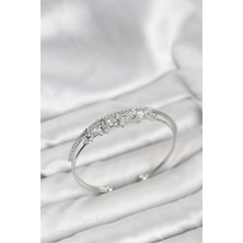 Kuşkaya Ticaret Çiçek Model Pirinç Gümüş Renk Kadın Bileklik