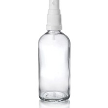 Makrobay 100 ml Beyaz Parmak Sprey Kapaklı Şeffaf Cam Şişe 10 Adet