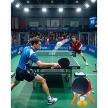 Prativas Masa Tenisi Oyun Seti 2 Raket 3 Top Evde Spor Eğlence