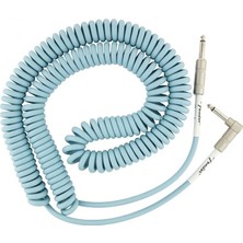 Fender 0990573002 Contour Serisi Coil Spiral Enstrüman Kablosu (9m) | Lake Placid Blue, Klasik Sarmal Tasarım, Gürültü Önleyici Örgülü Kaplama