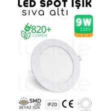 Luciole 9W Slim LED Spot – Beyaz Işık, 820 Lümen, Beyaz Kasa, 14.5 Cm, 220V, 15000 Saat Ömür