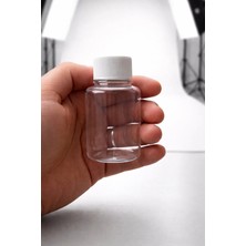 Makrobay 10 Adet 60 ml Kalın Pet Şişe - Beyaz Kapaklı - Kolonya, Tonik ve Losyon Için Boş Seyahat Şişesi