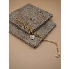 Stelle Jewelry Beyaz Kalp Bileklik