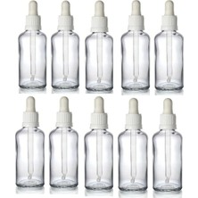 Makrobay 30 ml Cam Damlalıklı Şeffaf Şişe – 10'lu Set, Ecza ve Kozmetik Dropper Şişe