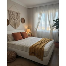 Monochrome 2 Kat Müslin Çarşaf ve Yastık Kılıfı Takımı - % 100 Pamuk Çizgili- Çantalı