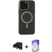 Marsilyan™- iPhone 15 Pro Kılıf Yadigar Işık - Siyah Bilvis 5in1 3D Magic Cam Ekran Koruyucu + Siyah Raze Metal Kamera Lens