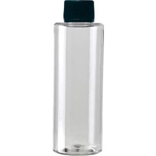 Makrobay 100 Adet 100 ml Boş Kolonya Şişesi - Siyah Kapaklı Şeffaf Pet Kozmetik Hediyelik Şişe
