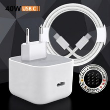 Bategen 40W / 60W Pd 3.2 Gan5 Hızlı Şarj Adaptör Kablo Seti Type-C, Iphone, Macbook, Samsung, Xiaomi Uyumlu, Kablo Koruyucu Hediyeli