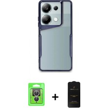 Marsilyan™- Redmi Note 13 Pro 4g Kılıf Akış Çizgi Koleksiyonu - Siyah 6d Antistatik Mat Seramik Hayalet Nano Ekran Koruyucu + Gümüş Raze Metal Kamera Lens