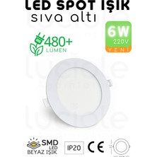 Luciole 6W Slim LED Spot – Beyaz Işık, 490 Lümen, Beyaz Kasa, 11.8 Cm, 220V, 15000 Saat Ömür