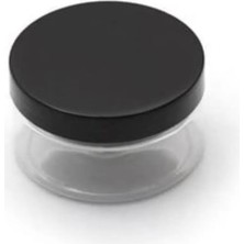 Makrobay 100ML - Siyah Kapaklı Şeffaf Plastik Boş Kavanoz - 10 Adet