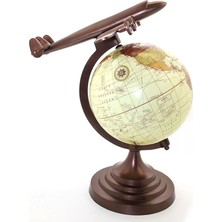 Kanonik Education 40X25 cm Pirinç Uçak Tasarımlı Dünya Küre