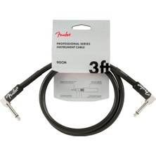 Fender 0990820058 Professional L/l Uçlu Patch Kablo (90CM) | Siyah Renk, Pedalboard Için Ideal Dik Açılı Uçlar, Kayıpsız Sinyal Aktarımı