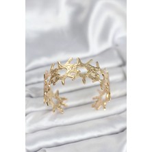 Kuşkaya Ticaret Pirinç Gold Renk Vintage Kadın Bileklik