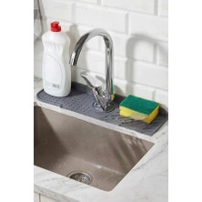 MAİN SHOP Gri Su Tutucu Musluk Matı Mutfak Banyo Koruyucu Musluk Lavabo Bulaşık Süngeri Matı M- 154