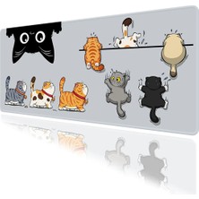 Hamiki Yaramaz Kediler Temalı Oyun Gaming Klavye Mouse Pad Masa Matı 70X30CM