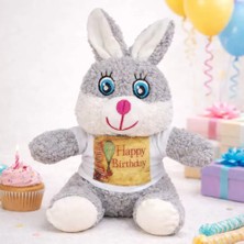 Kanonik Education Doğum Günü Tişörtlü Sevimli Peluş Tavşan