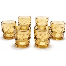 Kanonik Education 6'lı Kurukafa Sepya Cam Shot Bardağı Seti