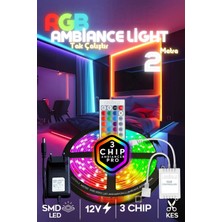 Luciole Tv Arkası Yatak Çocuk Odası Mutfak Salon Rgb Şerit LED Tak Çalıştır Uzaktan Kumandalı 2 Metre Modlu