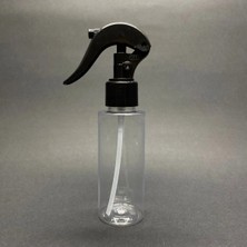 Makrobay - 10 Adet - 100ML Şeffaf Pet Plastik Şişe - Siyah Sprey Aparatlı