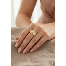 Tılsım Accesories Xupıng Çelik Yüzük Gold 7-Numara