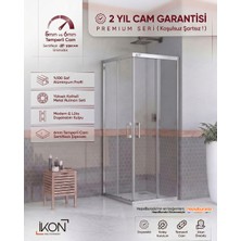 İkon Duş Sistemleri Enzo Kare | Krom Şeffaf Duş Kabini H:190