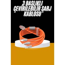 Kanonik Education 120W 3 In 1 Uyumlu Silikon Şarj Kablosu Hızlı Şarj Kablosu