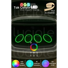 Luciole 4’lü 6x9 Inç Oval Rgb Neon Hoparlör Kapağı | Rf Kumandalı Renkli Işık Efektli Modifiye Set