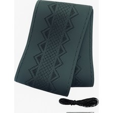 Sibelora Home Lüx Desenli Deri Dikme Direksiyon Kılıfı 38-40CM Siyah OND362