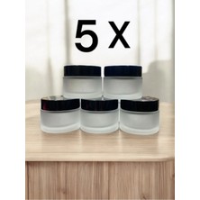Makrobay Boş Krem Kutusu Kozmetik Cam Krem Kavanozu -Sızdırmaz 50ML 5 Adet