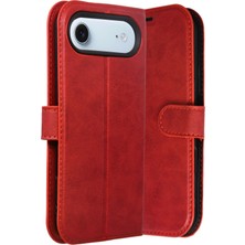 Mey İthalat Mey Ithalat®   iPhone 17 Air Trend S Plus Kapaklı Kılıf - Kırmızı