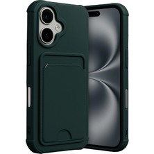 Mey İthalat Mey Ithalat®   iPhone 17 Kelvin Kartvizitli Silikon - Koyu Yeşil