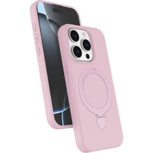 Mey İthalat Mey Ithalat®   iPhone 15 Pro Max Regal Magsafe Standlı Kapak - Açık Pembe