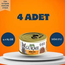 Jungle Gurme Soslu Sığır Etli Yetişkin Kedi Yaş Maması 4 x 85 gr