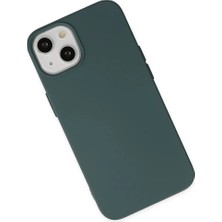 Mey İthalat Mey Ithalat®   iPhone 14 Kılıf Nano Içi Kadife Silikon - Koyu Yeşil