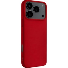 Mey İthalat Mey Ithalat®   iPhone 17 Pro Max Nano Içi Kadife Silikon - Kırmızı