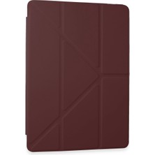 TKÇ Samsung Galaxy Tab A9 Kılıf Kalemlikli Mars Tablet Kılıfı - Mürdüm