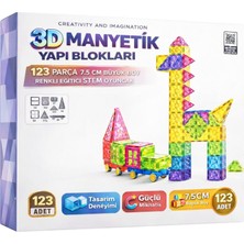 Oyuncak Fabrikası Büyük Manyetik Yapı Blokları 123 Parça 7,5 cm 3D Renkli Eğitici Stem Oyuncak
