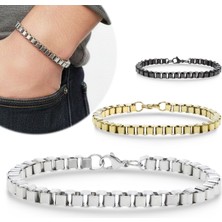 Kuşkaya Ticaret Arnavut Çelik Zincir Bileklik 6mm Köşeli