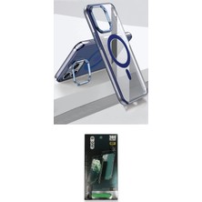 TKÇ Ieg™ Iphone 15 Pro Kılıf Vadi Çizgi Özel Seri - Siyah 360 Mat Full Body Arka Koruyucu