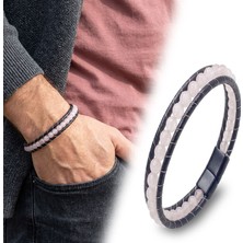 Kuşkaya Ticaret 6mm Pembe Kuvars Deri Kordon Bileklik