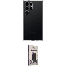 TKÇ Ieg™ Galaxy S25 Ultra Kılıf Zirve Doku - Siyah Bilvis Hayalet Cam Ekran Koruyucu