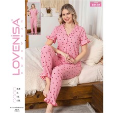 Amora Fancy Clothing Lovenisa 12102 Kadın Bürümcük Düğmeli Pijama Takımı