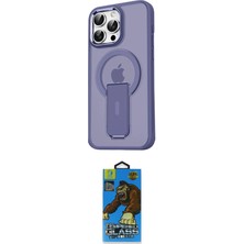 TKÇ Ieg™ Iphone 14 Pro Kılıf Pusula Doku Koleksiyonu - Siyah 18D Cam Ekran Koruyucu