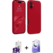 Marsilyan™- iPhone 16 Kılıf Kozmos Yansıma Özel Seri - Siyah Bilvis 5in1 5d Magic Hayalet Cam Ekran Koruyucu + Pembe Bilvis Titan Kamera Lens