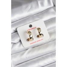 Kuşkaya Ticaret 14K Gold Renk Kaplama Halka cm Kadın Küpe