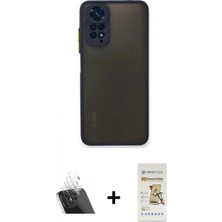 Marsilyan™- Redmi Note 11 Pro Kılıf Ahenk Çizgi Serisi - Siyah Mat Seramik Nano Ekran Koruyucu + Şeffaf Kamera Lens Koruma Cam
