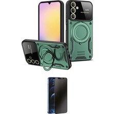 TKÇ Ieg™ Galaxy A16 5g Kılıf Kıvılcım Modern Serisi - Siyah 3D Antistatik Hayalet Cam Ekran Koru