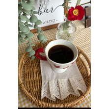 Zeynepin Dükkanı 25 cm Hasır Görünümlü Çay Kahve Sunum Dekor Servis Tepsi