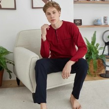 Amora Fancy Clothing Kocabey 9250 Erkek Midi Yaka Pijama Takım